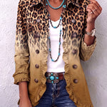 Marlowe Leopard Ombre Ruffle Blazer Jacket