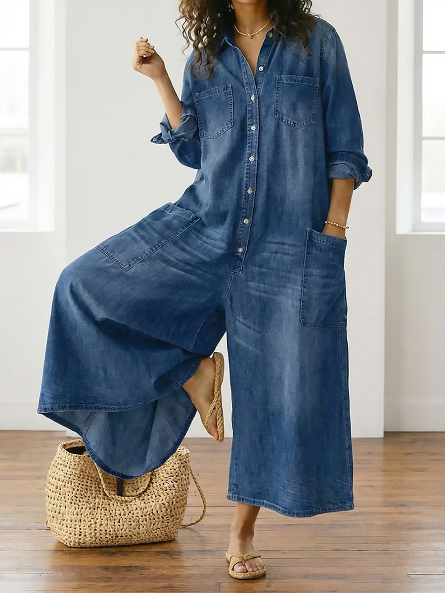 Women's Cotton Denim Jumpsuit, photo 10