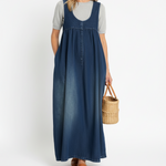 Women's Vintage Denim Maxi Dress