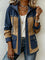 Women's Navy and Camel Hooded Jacket