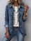 Women's Ruffled Jacket in Medium Blue