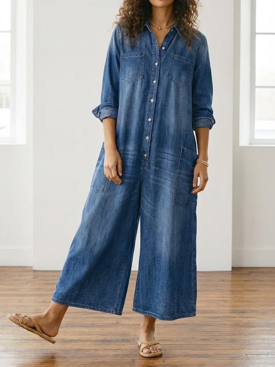 Women's Cotton Denim Jumpsuit, photo 6