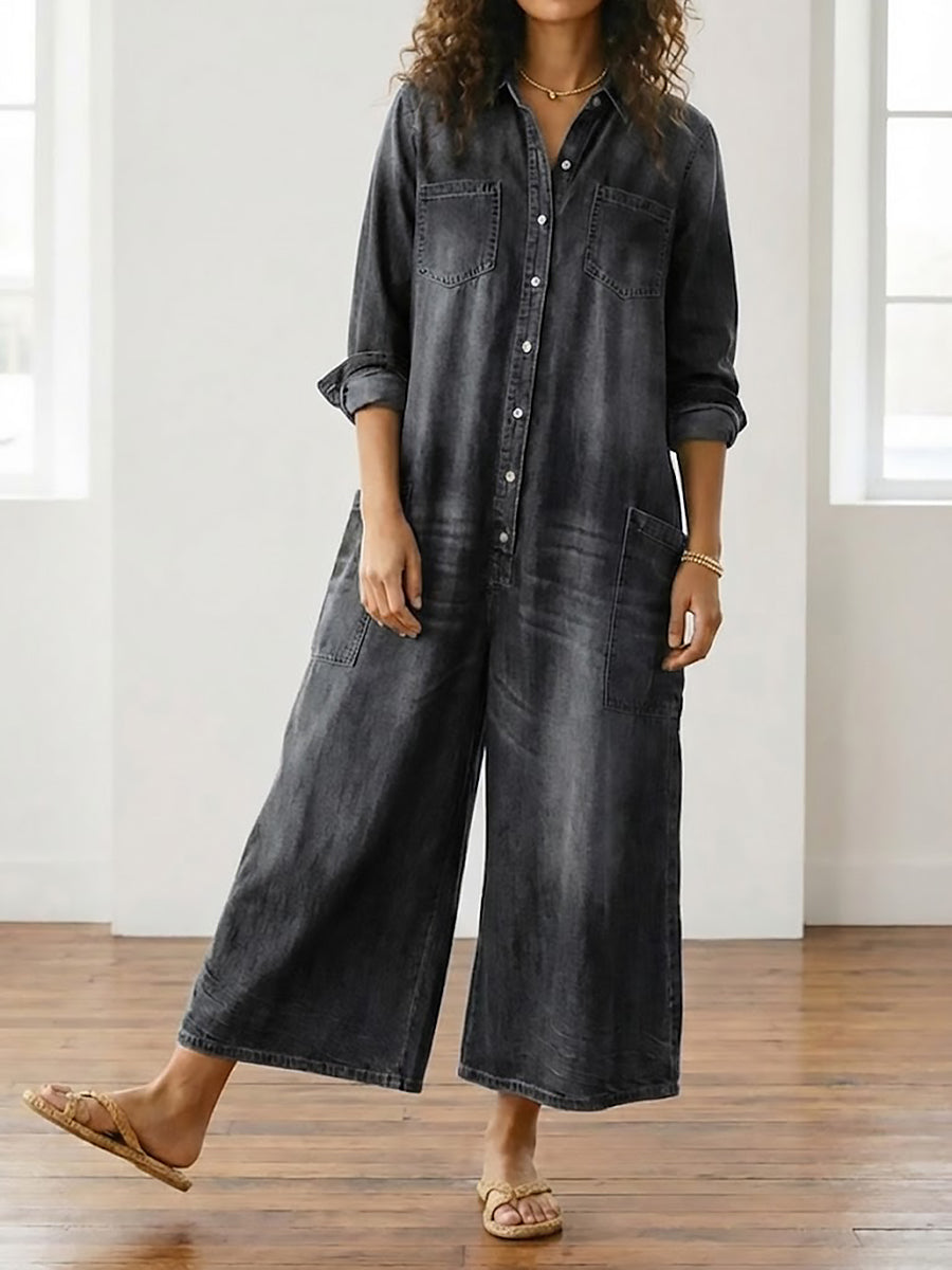 Women's Cotton Denim Jumpsuit, photo 7