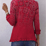 Bohemian Paisley Ombre Print Ruffled Jacket, photo 2