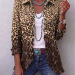 Women's Leopard Print Ruffled Jacket in Multicolor