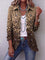 Women's Leopard Print Ruffled Jacket in Multicolor
