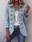 Estrella Vintage Paisley Print Ruffled Jacket in Sky Blue