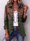 Elspeth Leopard Ombre Ruffle Blazer Jacket in Green
