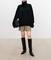 Anneliese Cable-Knit Turtleneck Sweater in Black