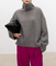 Anneliese Cable-Knit Turtleneck Sweater in Gray