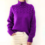 Women's Warm Turtleneck Sweater in Purple