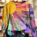 Women's Vibrant Sun-Collage Knit Sweater