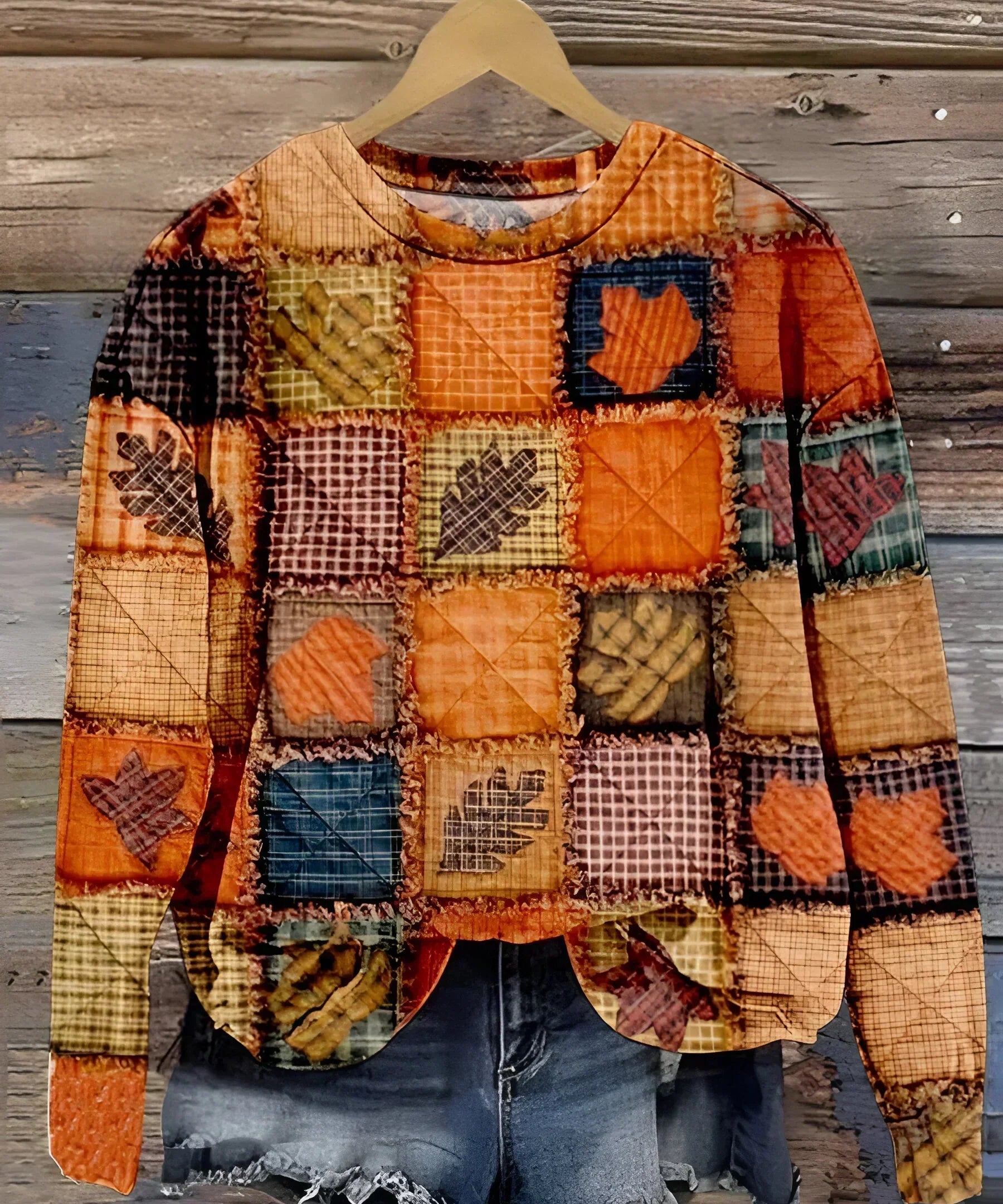 Women's Cozy Patchwork Knit Sweater