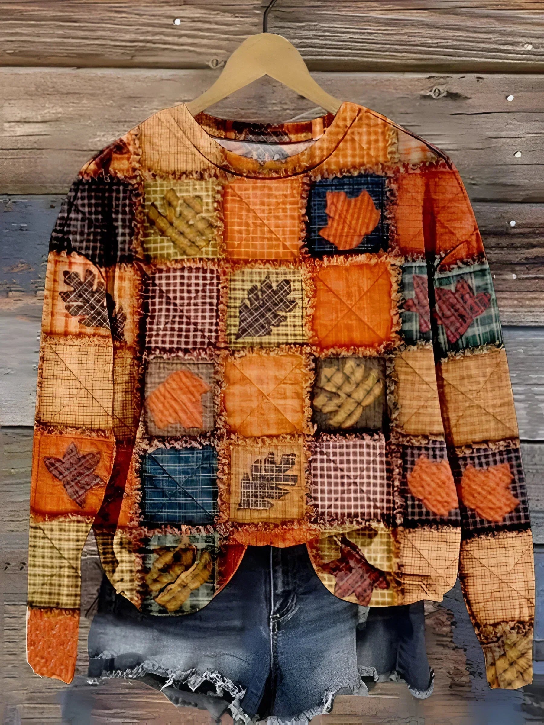 Women's Cozy Patchwork Knit Sweater