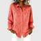 Women's Coral Wave Print Button-Front Blouse