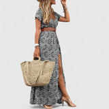 Women's Stylish Boho Maxi Dress in Gray