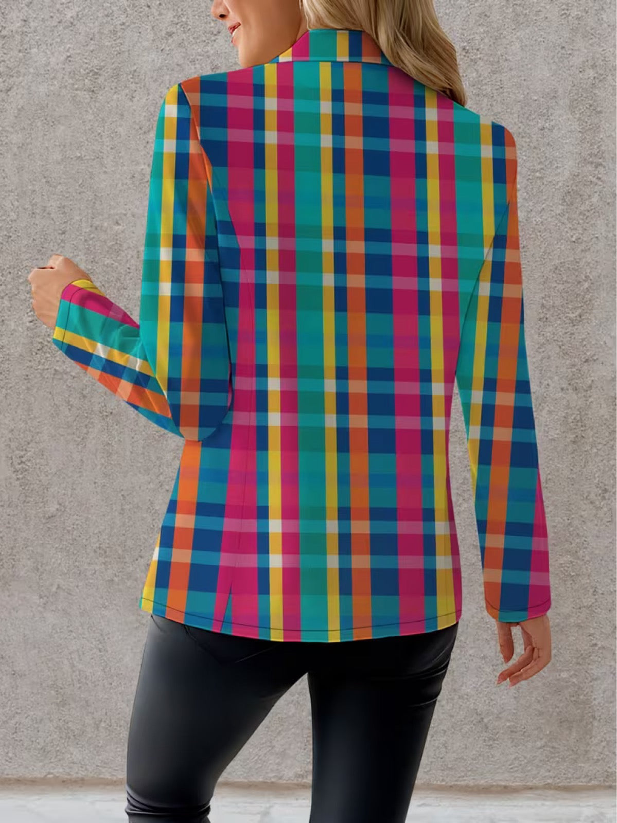 Women's Multicolor Plaid Blazer, photo 4