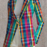 Women's Multicolor Plaid Blazer, photo 3
