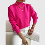 Women's Pink Knit Sweater in Rose Pink