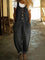 Women's Vintage-Wash Denim Jumpsuit in Black