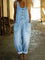 Women's Vintage-Wash Denim Jumpsuit in Light Blue