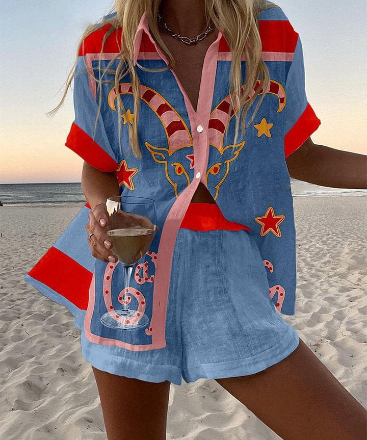 Women's Celestial Ram Two-Piece Summer Set
