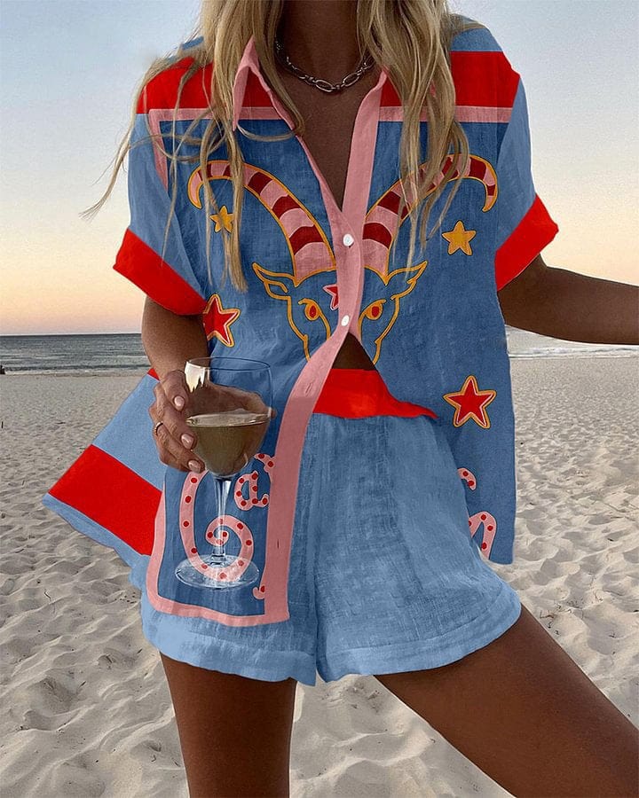 Women's Celestial Ram Two-Piece Summer Set
