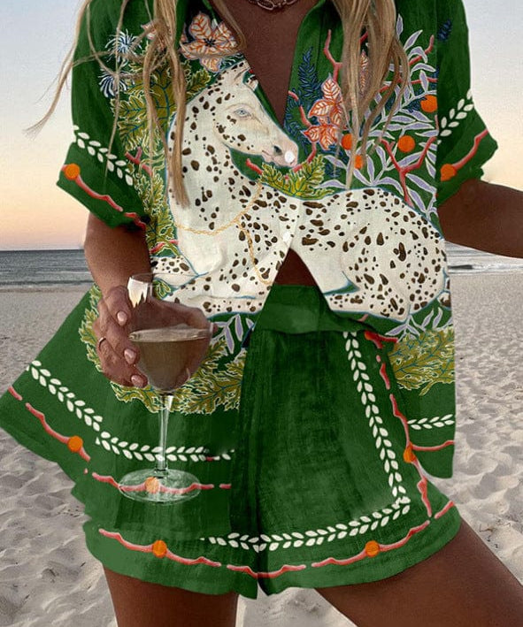 Equestrian Botanical Two-Piece Summer Set