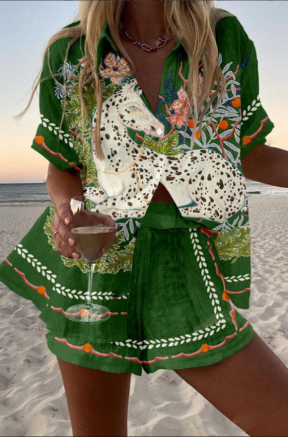 Equestrian Botanical Two-Piece Summer Set