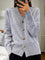 Women's Elegant Knit Cardigan in Gray