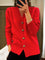 Women's Elegant Knit Cardigan in Red