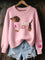 Women's Dachshund-Pattern Knit Sweater in Pink