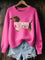 Women's Dachshund-Pattern Knit Sweater in Dusty Pink