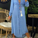 Women's Casual Denim Shirt Dress, photo 3