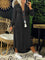 Women's Casual Denim Shirt Dress in Black