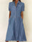 Women's Short-Sleeve Denim Dress in Blue