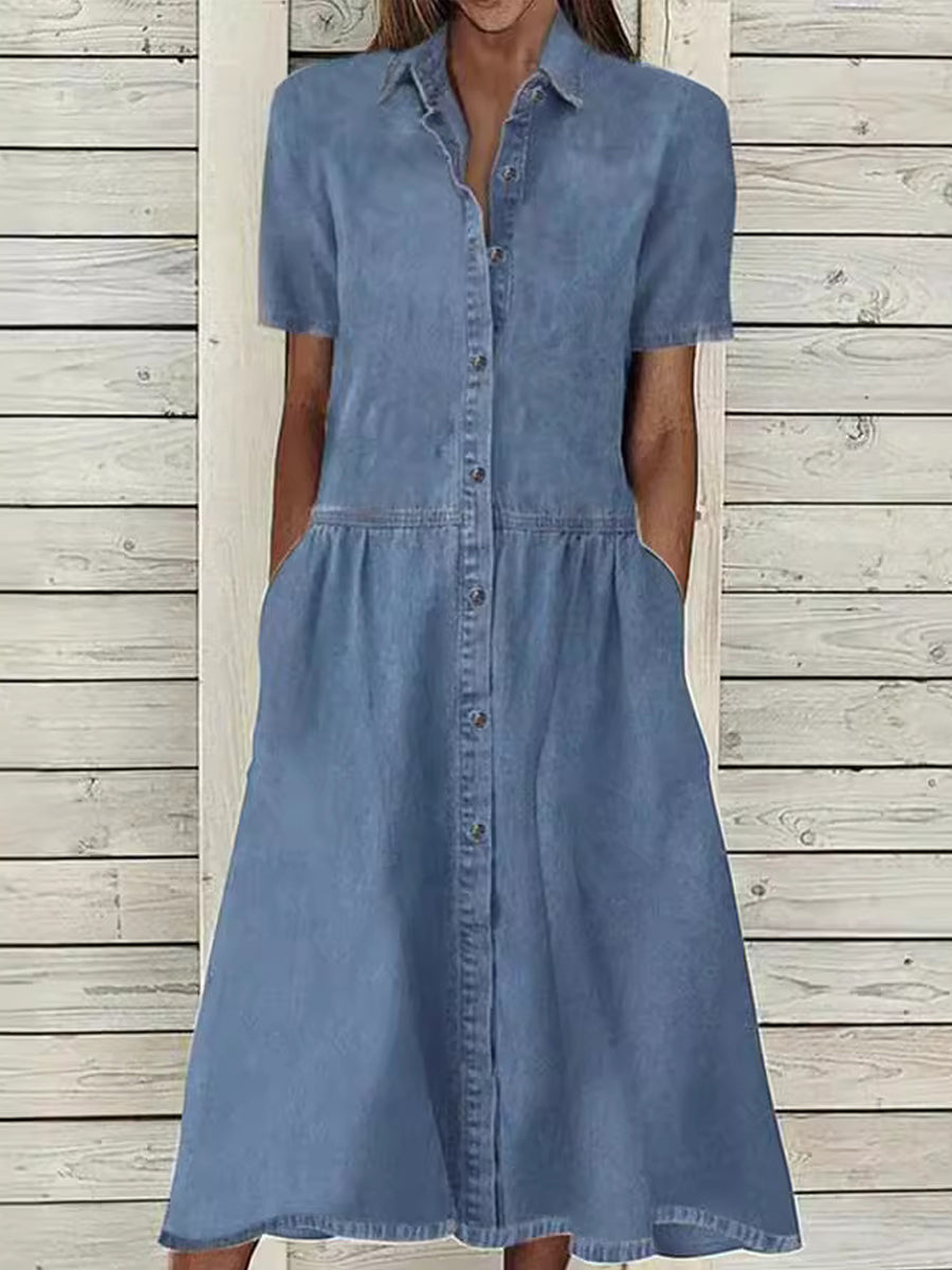 Women's Short-Sleeve Denim Dress, photo 3