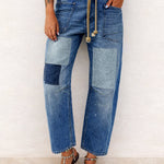 Women's Patchwork Jeans in Blue
