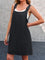 Iris Casual Denim Strap Dress in Black