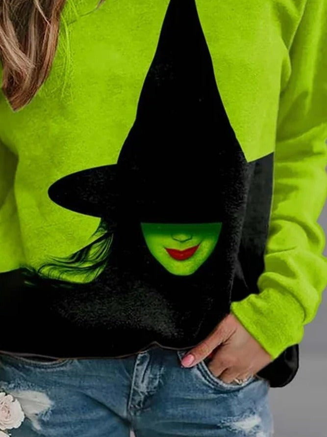 Women's Green Witch Color-Block Sweatshirt, photo 2