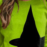 Women's Green Witch Color-Block Sweatshirt, photo 3