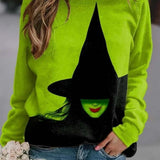 Women's Green Witch Color-Block Sweatshirt