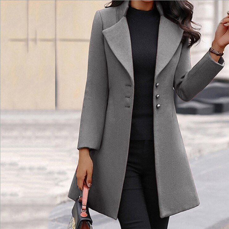 Women's Fabric Coat in Gray