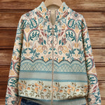 Women's Botanical Border Zip Cardigan, photo 2