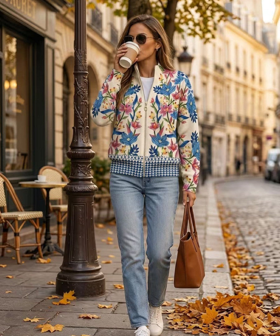 Women's Garden Floral Zip Cardigan, photo 2