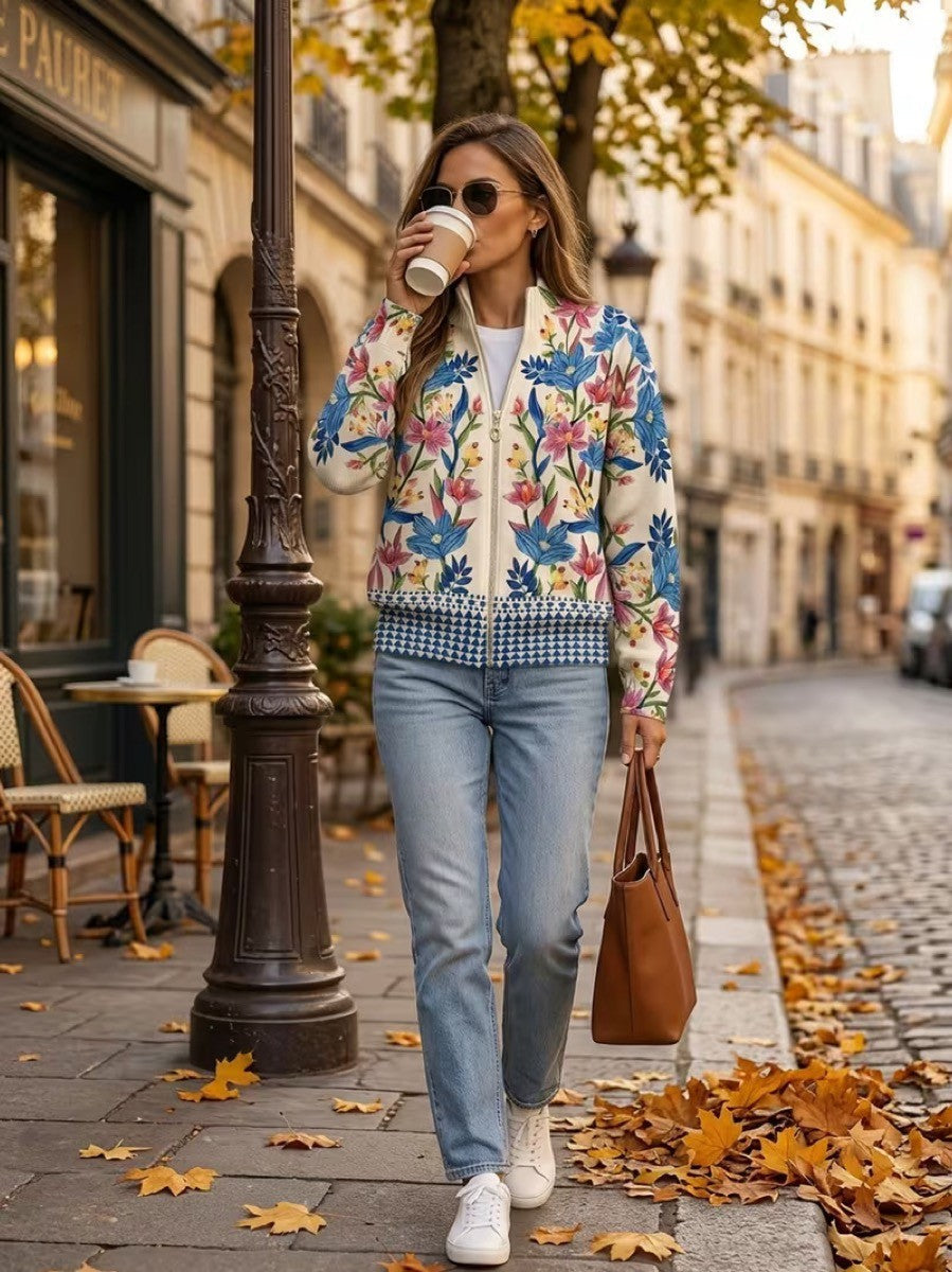 Women's Garden Floral Zip Cardigan, photo 2