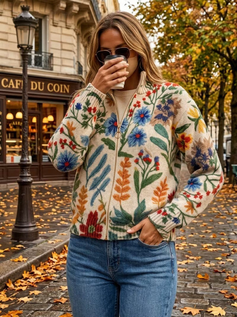 Women's Garden Floral Zip Cardigan, photo 3