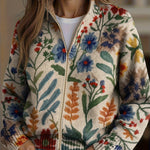 Women's Garden Floral Zip Cardigan