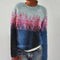 Women's Nordic-Pattern Cable-Knit Sweater in Blue/Pink