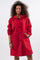 Women's Oversized Water-Repellent Windbreaker in Cherry Red